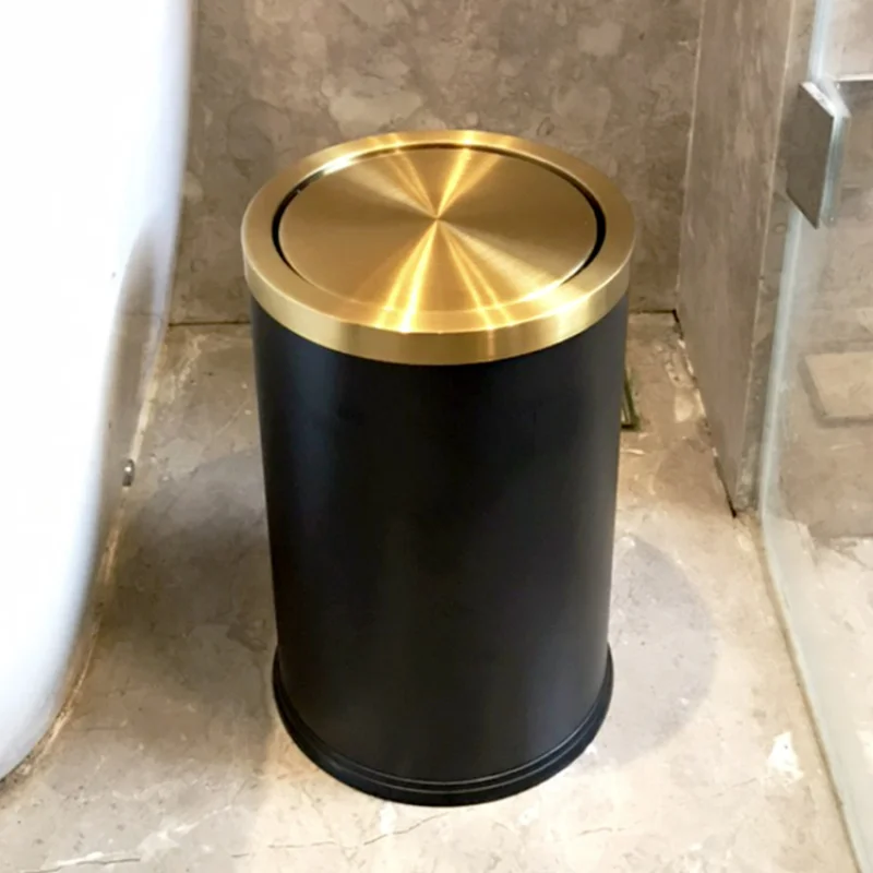 stainless steel gold trash can bathroom bedroom luxury home office trash bin kitchen cabinet storage poubelle storage bs50tb free global shipping
