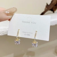 european and american retro light luxury zircon earrings female fashion simple and exquisite design earrings