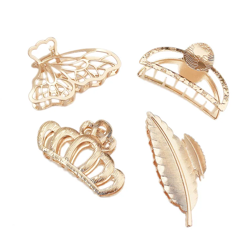 Новые модные экстравагантные большие листья геометрический коготь для волос