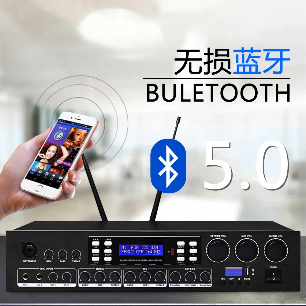 구매 Popu-9041 무선 시스템 세트 전문 마이크 400W 전력 증폭기 오디오 스피커, 가족 파티 무대 회의용