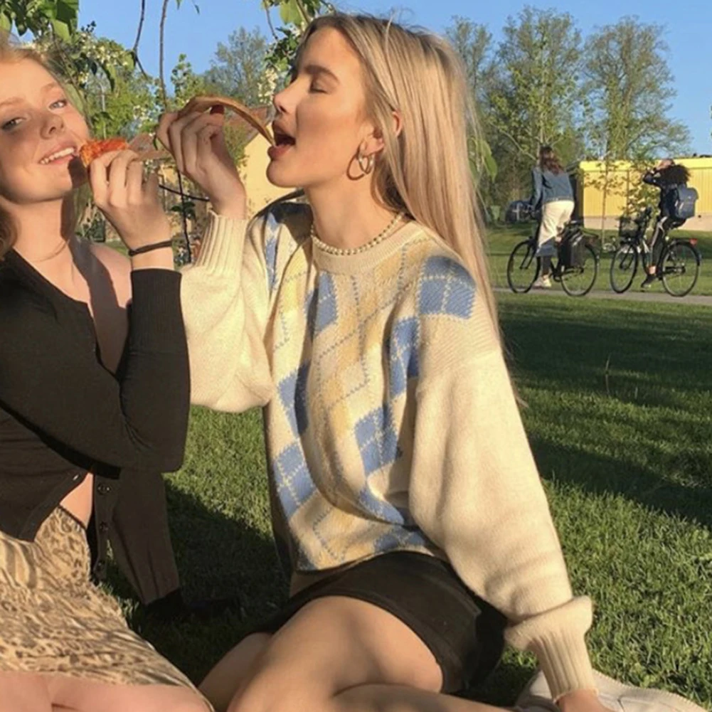 Милый свитер с длинным рукавом трикотажная ткань розовая глина повседневный