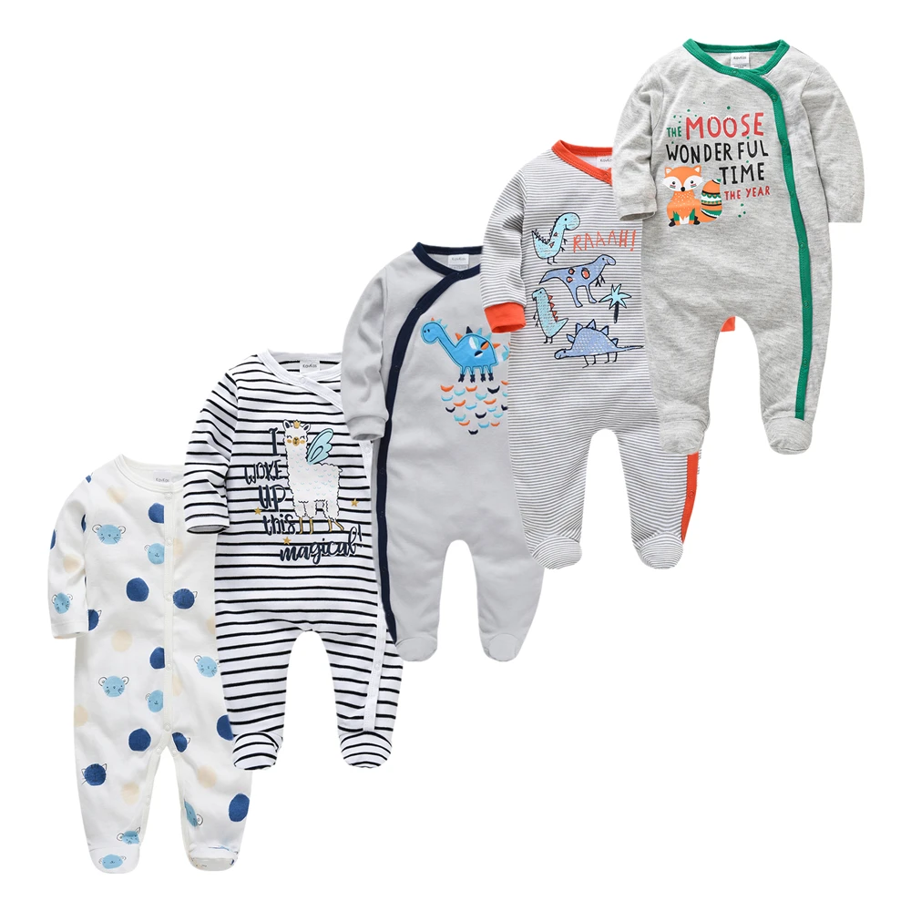 

Комбинезон Honeyzone для новорожденных девочек и мальчиков, хлопковая дышащая мягкая одежда для малышей, пижама для новорожденных, 5 шт.
