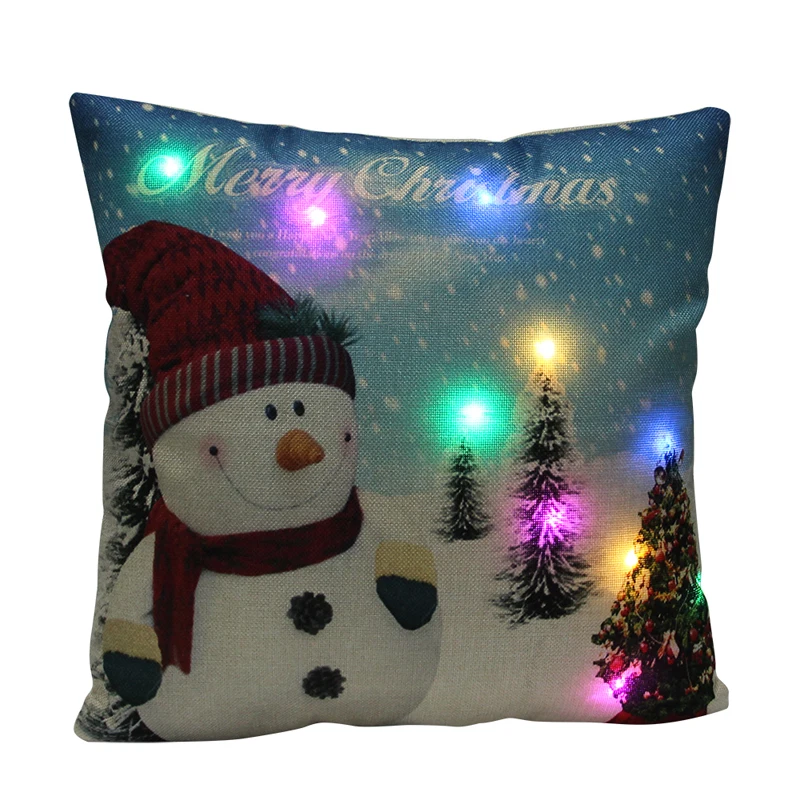Christmas LED Pillow Case for Home Decor Santa Letters Light Cushion Cover Creative Xmas Gift Sofa Table Chair Decorative | Мать и