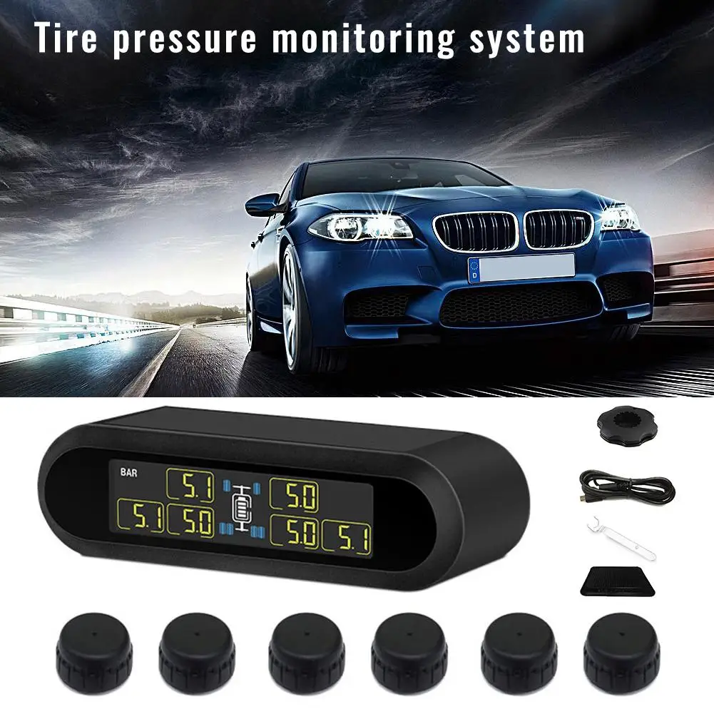 

Система контроля давления в шинах TPMS, с ЖК-дисплеем, 6 колесами, 6 датчиками