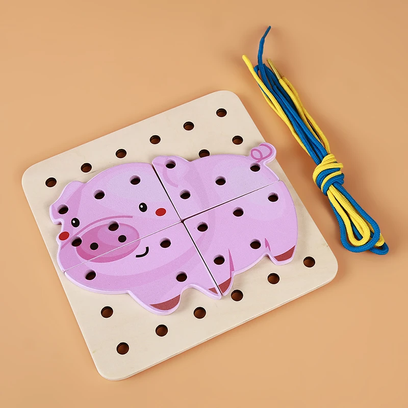 

Детская Доска для резьбы, игрушка, животное, шнуровка, искусственные бусины, игрушки «сделай сам», ремесла, доска для резьбы, детская деревян...