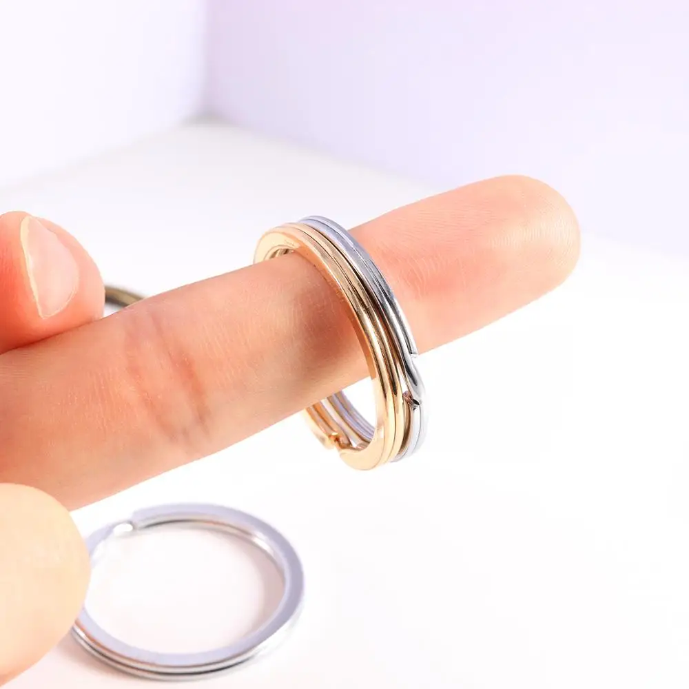 10 шт./лот круглый брелок для ключей аксессуары запчасти серебряный цвет застежка