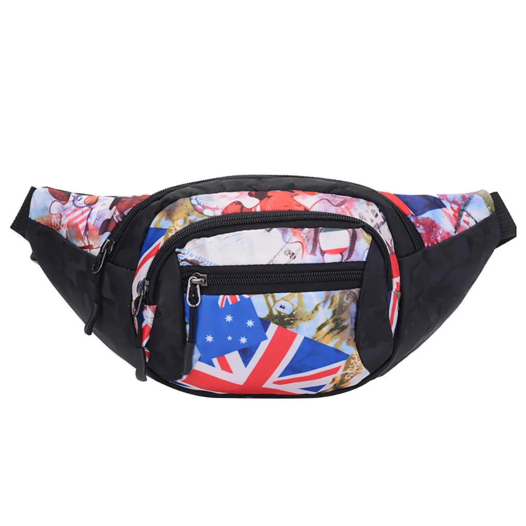 Модная Мужская и Женская поясная сумка унисекс с цветочным принтом через плечо