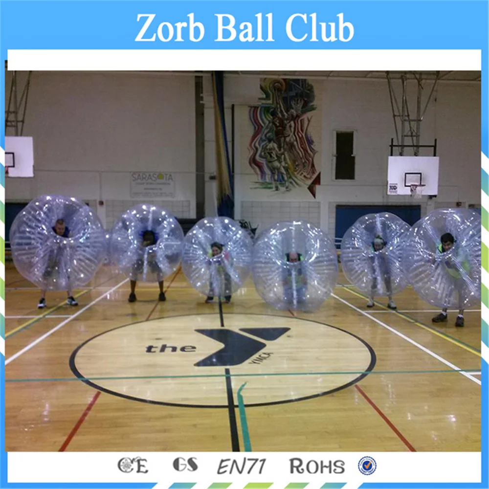 Бесплатная доставка ТПУ 10 шт (5 красный + 5 синий) Зорб мяч надувной пузырь