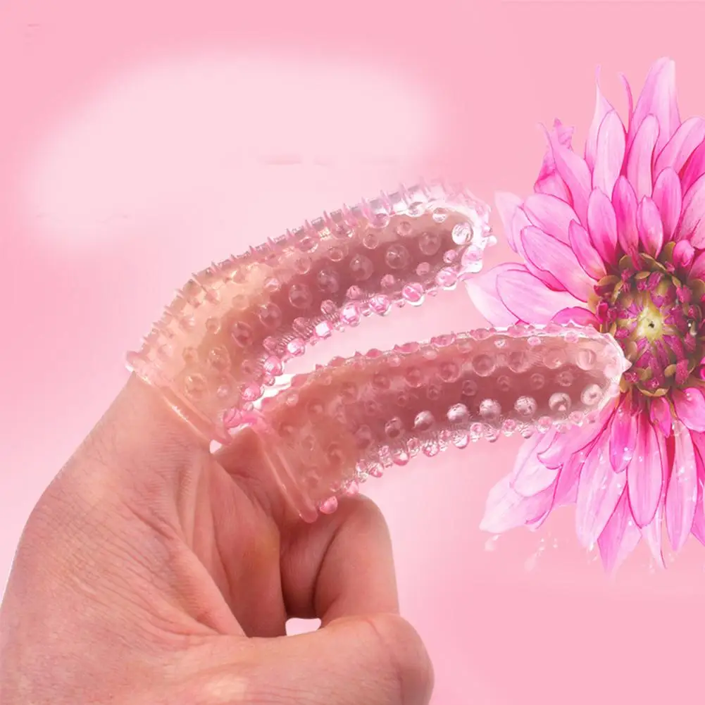 Женский Вибратор на палец из мягкого ПВХ с двумя пальцами флирт точка G секс