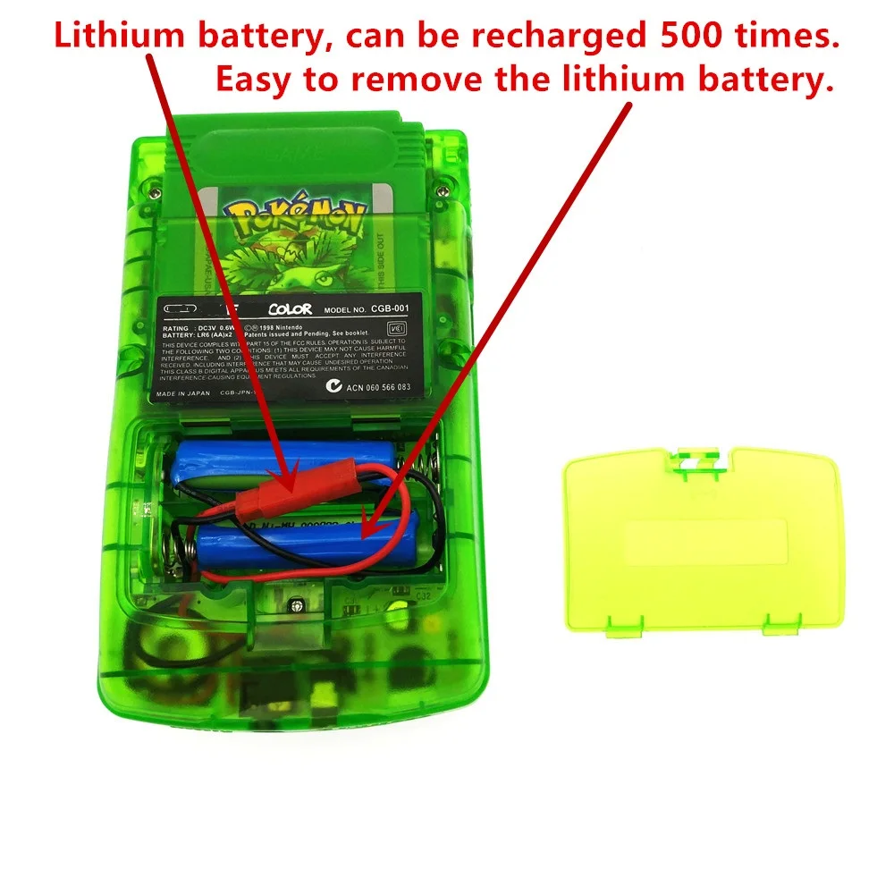 Восстановленный Перезаряжаемый для GameBoy цветная консоль GBC + игровая карта