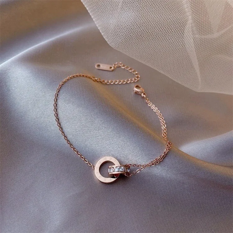 Новый модный браслет на ногу из розового золота с римскими цифрами для женщин и