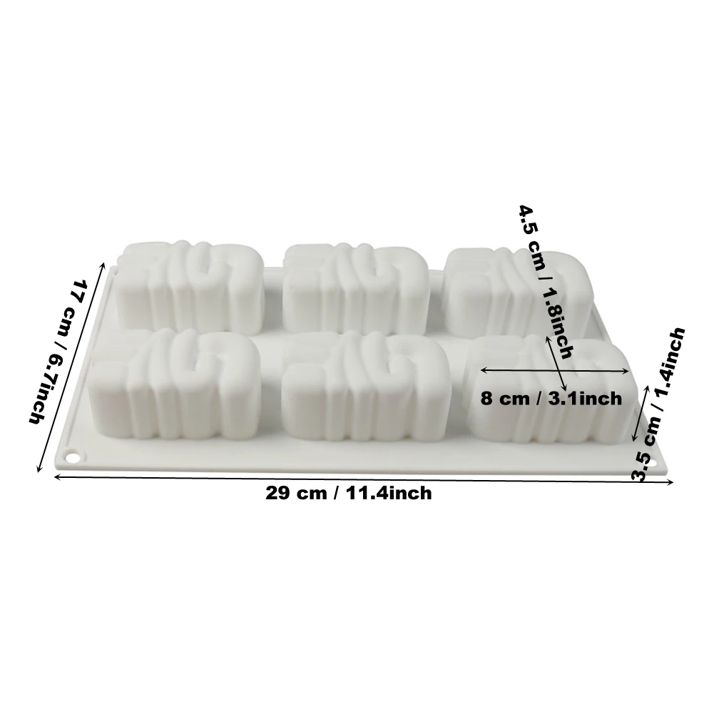 

6-Cavity Love Silicone Chocolate Molds Cake Mold 3D Mousse Cake Mold for Cheese Dessert Cheesecake Jelly Soap Cake Tools