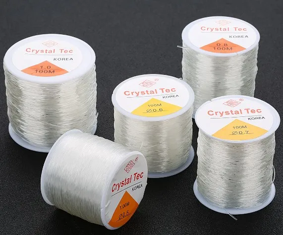 

Wholesale 1roll/lot Diy Crystal Beading Stretch Cord Round Elastic Line Dia 0.5mm-1.5mm For Jewelry Making thread String Thread