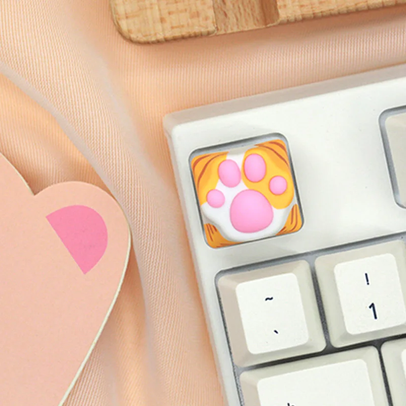 

Cat claw keycap personality soft feel bear claw transparent single aluminum alloy pink cute metal silicone mechanical keyboard