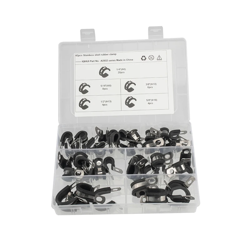 42 штук в штучной упаковке Ассорти 304 нержавеющая сталь резиновая подушка