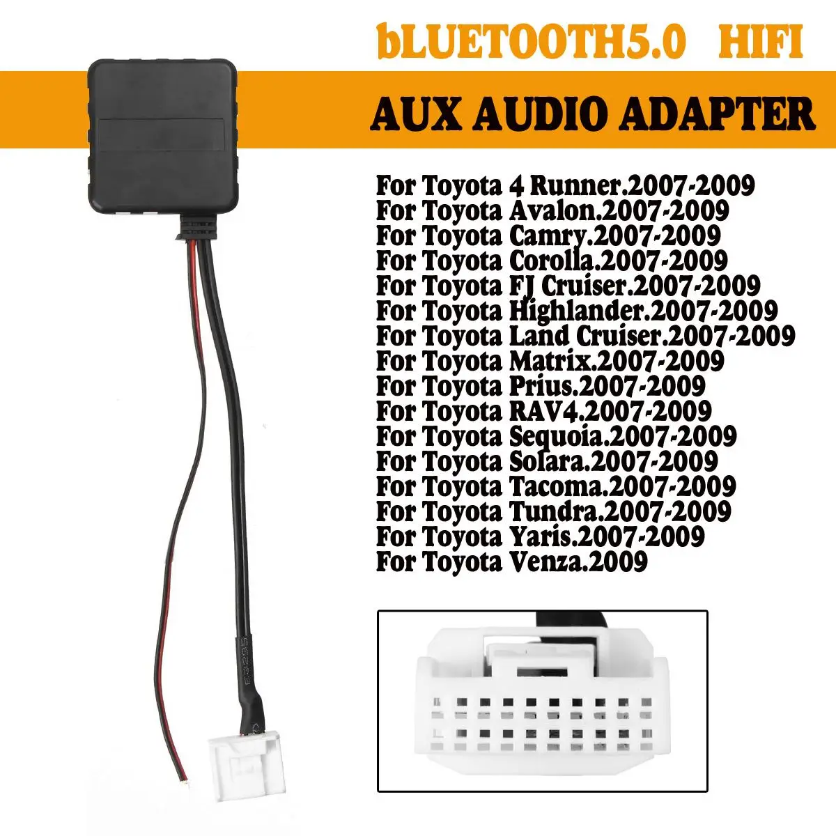 Автомобильный Hi-Fi bluetooth AUX кабель аудио адаптер Беспроводной музыка интерфейс для Toyota 4runner Camry матрица 2007-09
