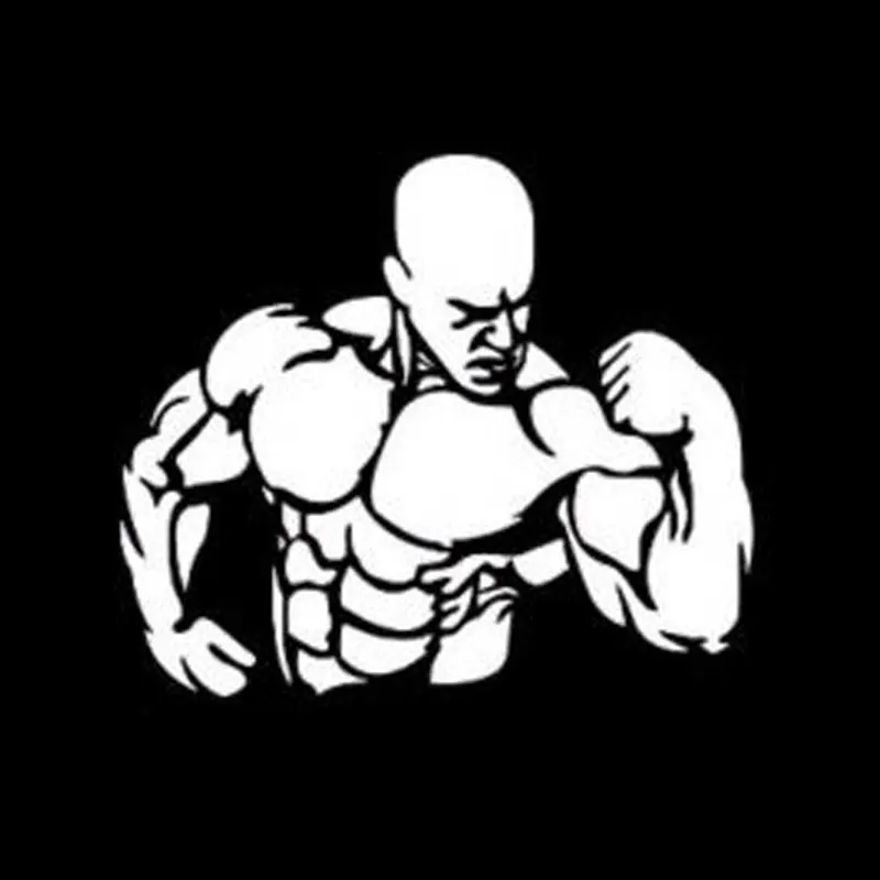 Volkrays Personality Car Sticker Muscle Man Accessories Reflective Waterproof Sunscreen Cover Scratches Vinyl Decal 8cm*10cm | Автомобили