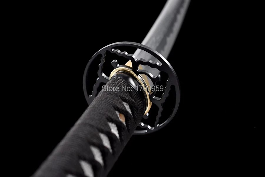 Японский самурайский меч Tsuba из железа катана полный Танг дамасский сложенный