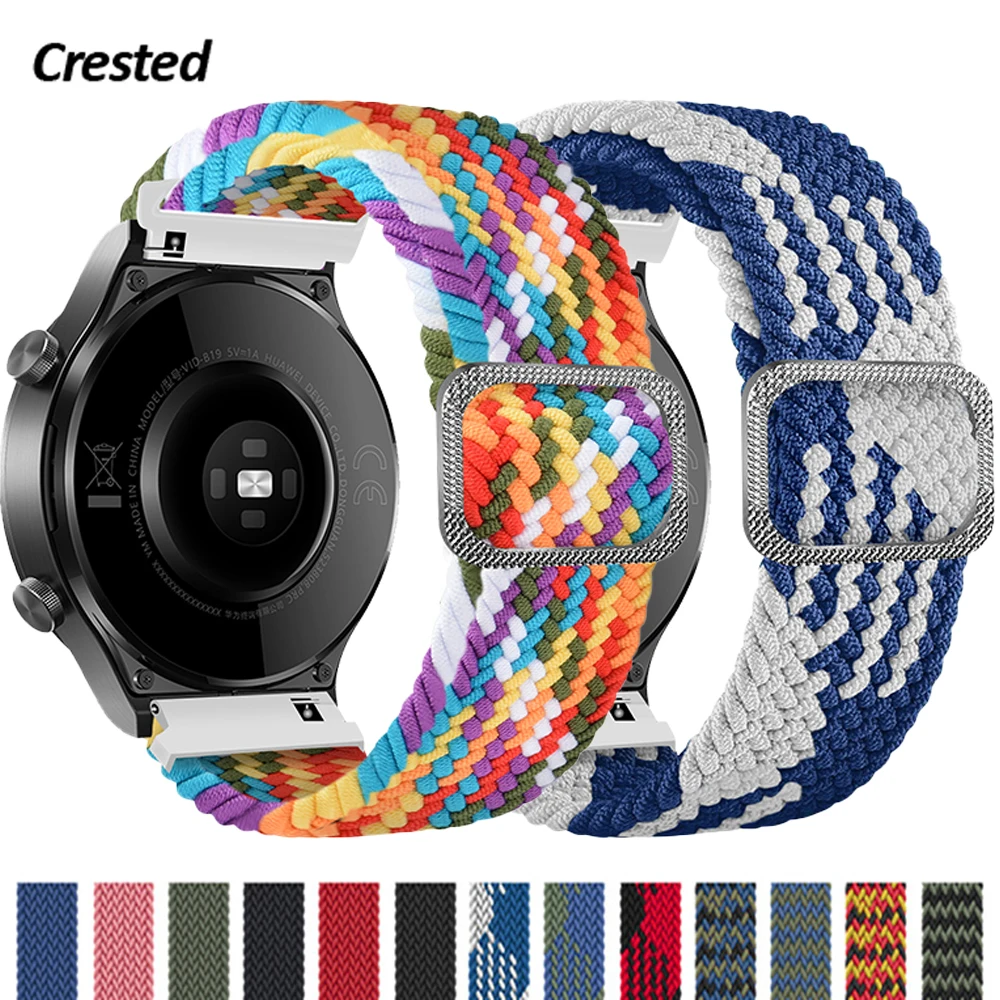 

20mm 22mm watch Band for Samsung Galaxy watch 4 classic/active 2/3 46mm 42mm/Adjustable Braided Solo Loop Huawei GT 2 Pro /2e