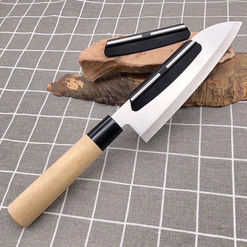 (180 зернистый точильный камень + бамбуковая основа Держатель ножа) набор точилка