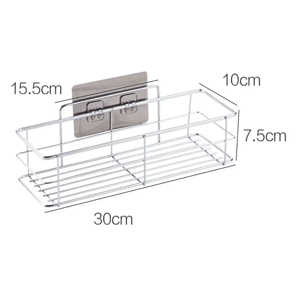 

304 Stainless Steel Bathroom Shelf Rack Shower Caddy Cosmetic Shampoo Holder Basket Wall Shelves Bathroom Organizer High Quality
