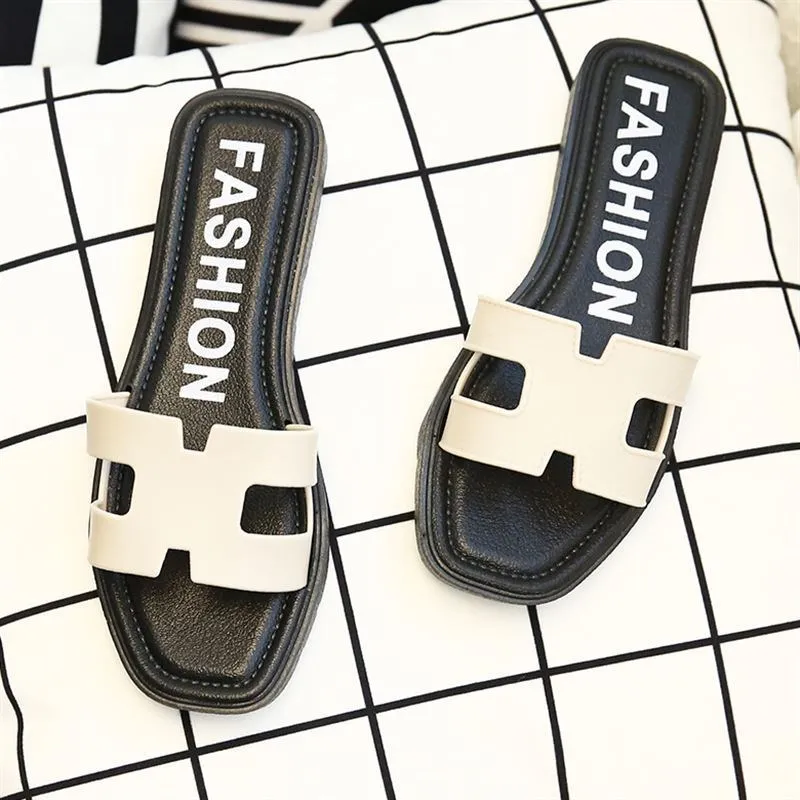 Обувь с квадратной пряжкой женская летняя модная обувь на плоской подошве и