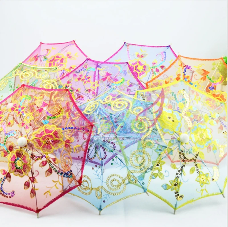 

22cm Cute Mini Small Lace Embroidery Umbrella Camera Children Dancing Props Home Decoration Craft for Kids Stage Performance