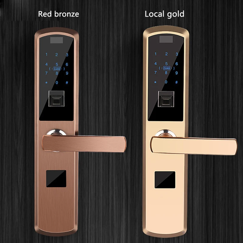 Замок дверной электронный полуавтоматический со сканером отпечатков пальцев и