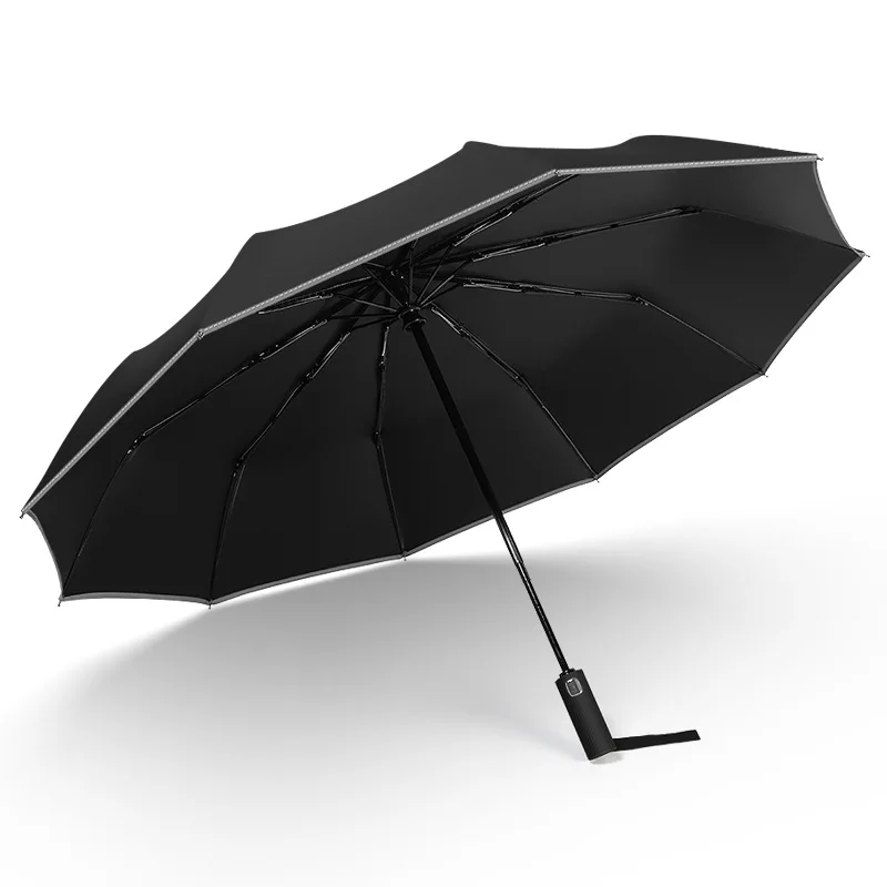 

Windproof Automatic Umbrella Folding Parasol Strong Rain Umbrella Sun Umbrella Big Men Reflective Stripe Business Umbrellas
