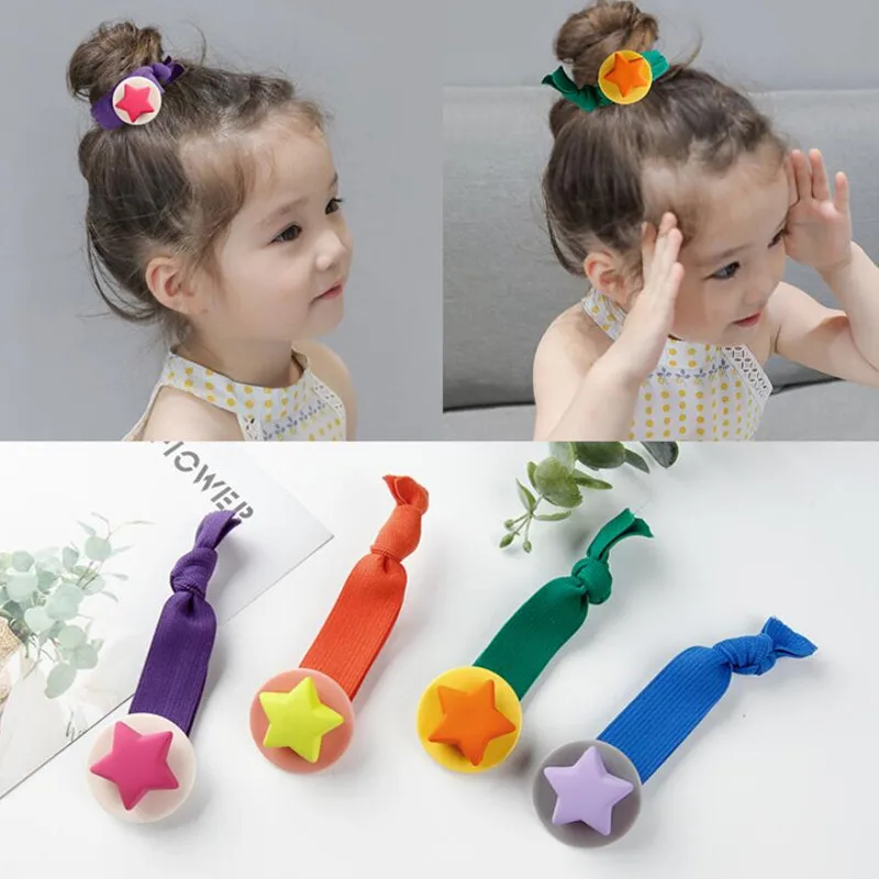 2 4 шт. аксессуары для волос девочек Корейская женская разноцветная эластичная
