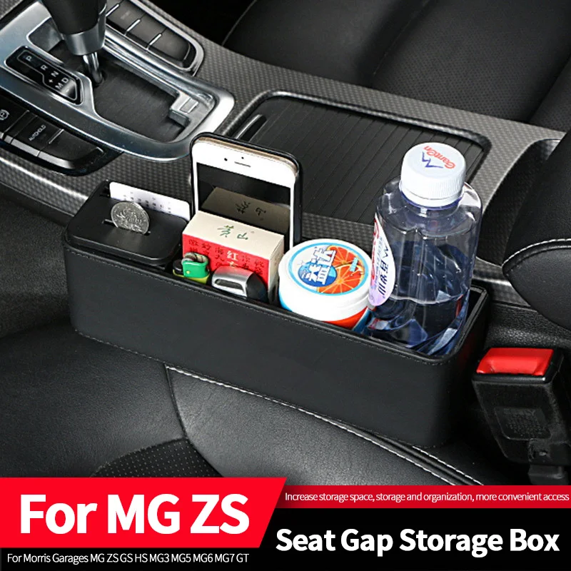 

For Morris Garages MG ZS GS HS MG3 MG5 MG6 MG7 GT Leather Multifunctional Car Cup Holders Seat Gap Storage Storage Box