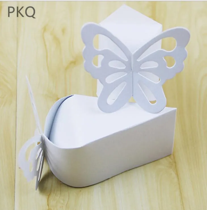 100 шт цветные Складные DIY свадебные коробки для конфет с бабочкой идей сувениры и