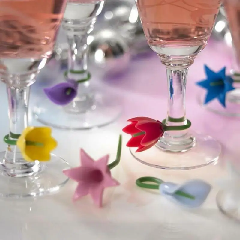 

Creative Wine Glass Marker Wedding Bar Accessories Silicone Recognizer Marker Labels Glass Bottle Wine Tags Cup Mug Party M5W2