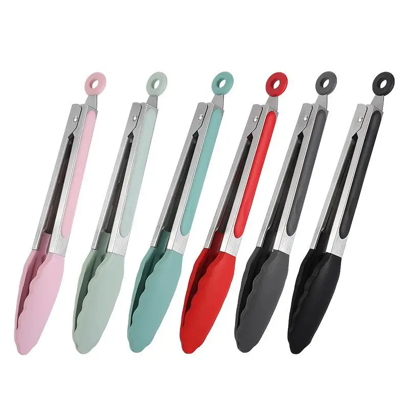 1PCS Food Grade Silicone Tong Creative Non-Slip Bread Serving Kitchen Tools BBQ Tool Accessories Baking | Дом и сад
