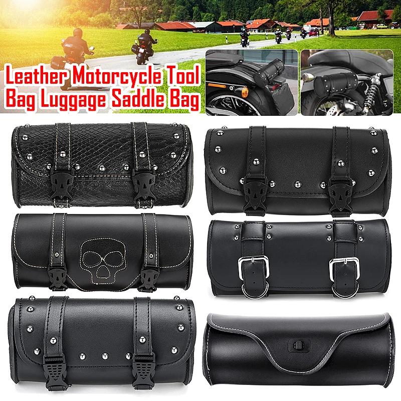 

Universal Hanging Saddle Bag Stylish Practical PU Leather Tool Storage Motorcycle Sided Tail Wear Resistant Large Capacity