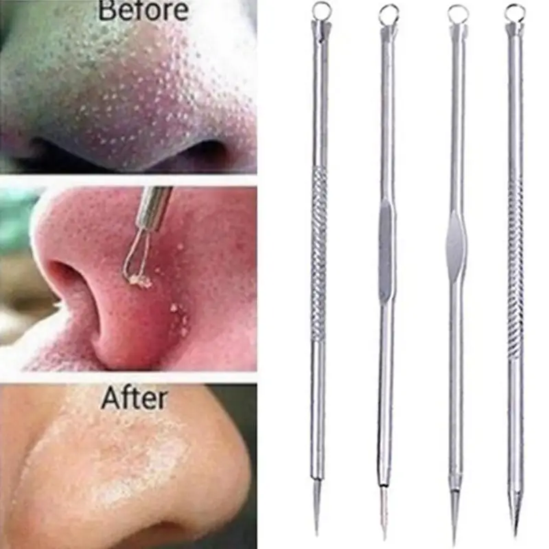 

9pcs/lot Steel Acne Extractor Removal Tool Care Face Comedone Pimple Remover Blackhead Remover Acne Extract Needle Too