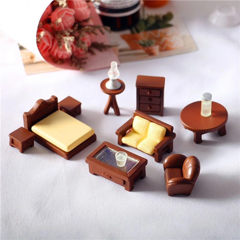 

1/12 Dollhouse Mini Wooden Stool Simulation Chair Furniture Model Set For Dollhouse Decals New