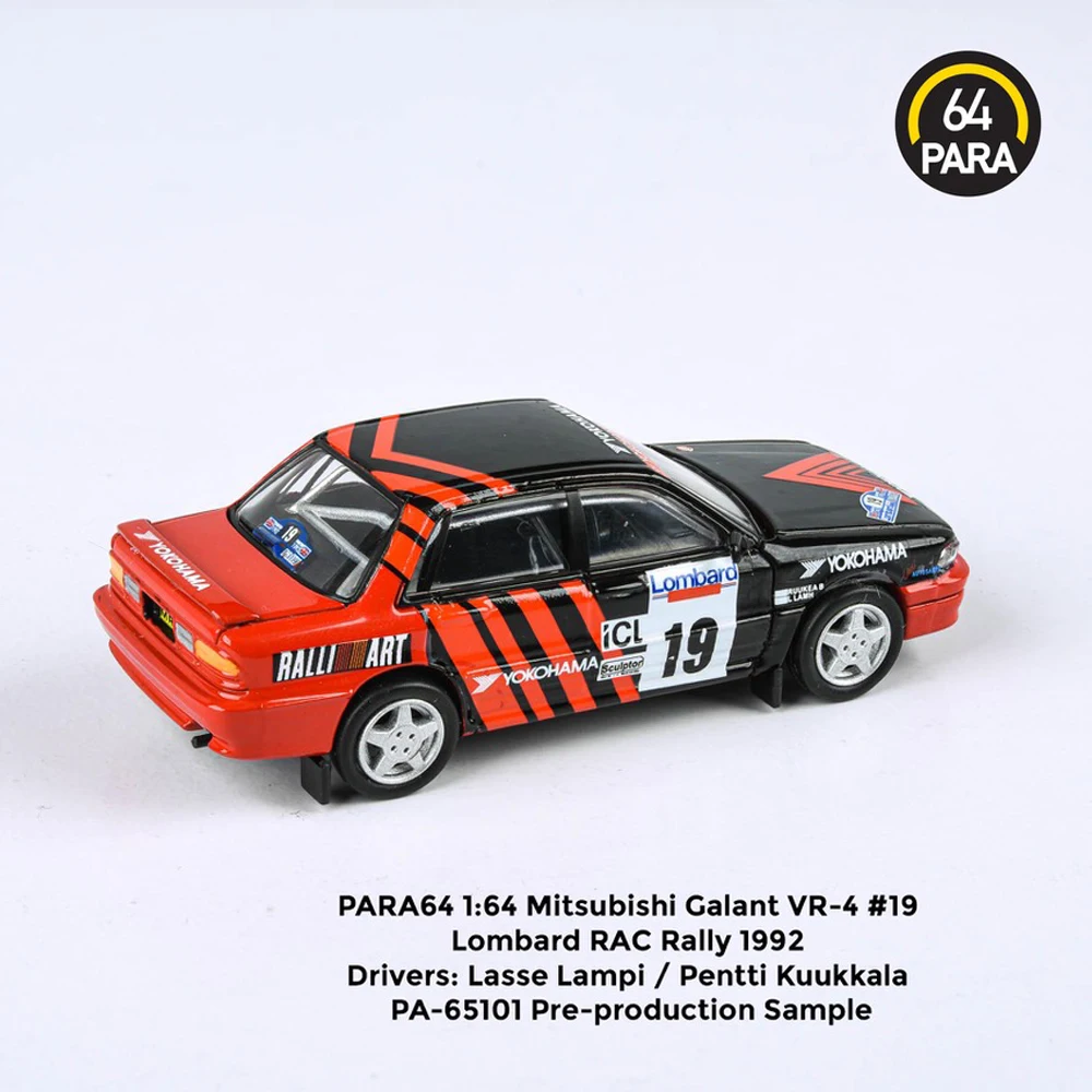 

PARA64 Diecast Car Model 1/64 Mitsubsh Galant VR-4 No.4 & No.19 Running Car Collection Diecast 1:64 Car Model