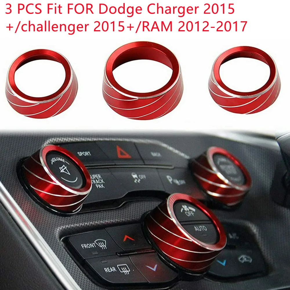 

3 шт. ручка переключателя кондиционера для салона автомобиля Dodge Challenger/зарядное устройство 2015 RAM 2012-2017 украсит ваш автомобиль