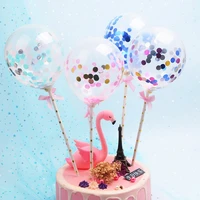 5inch cake topper latex balloon wedding birthday party decoration desert transparent sequin balloon photography props supplies