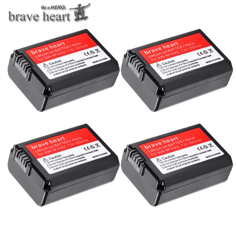 2000 мА/ч, NP-FW50 NPFW50 NP FW50 Батарея AKKU батарея+ ЖК-дисплей USB Dual Зарядное устройство для sony NEX-3 NEX-5C Альфа A55 NEX-C3 - Цвет: 4battery