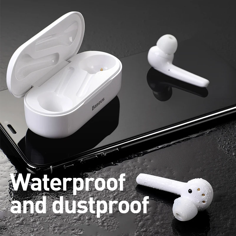 Baseus W07 Bluetooth наушники TWS беспроводные Bluetooth наушники 3D стерео Спортивные Беспроводные наушники с двойным шумоподавлением микрофоном