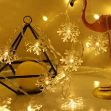 20/40 LED LED Christmas Lights Snowflake Lights String USB Starry Lights Guirlande Lumineuse Luces De Navidad Para Exterior