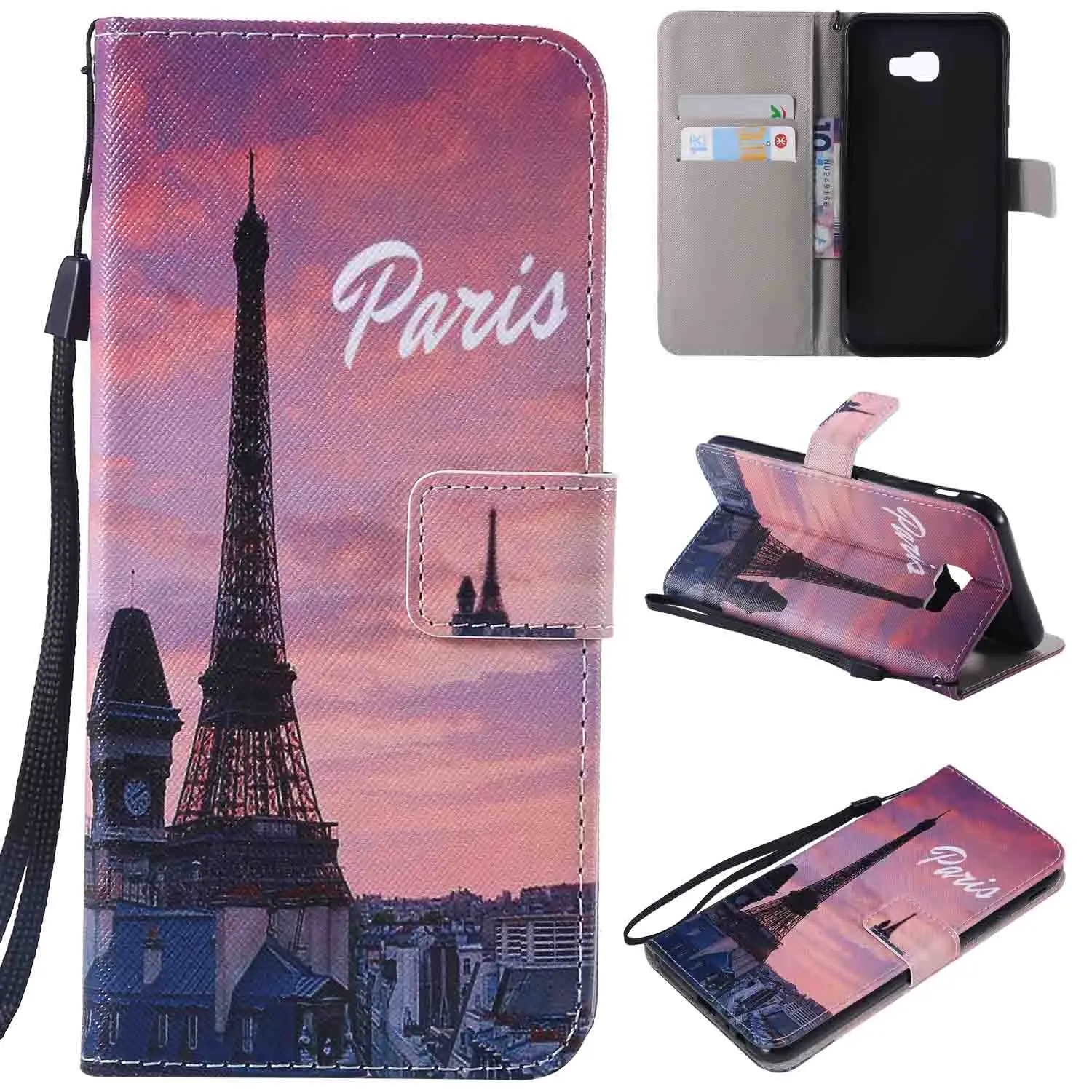 Многоцветная флип-чехол-Кошелек из искусственной кожи для телефона samsung Galaxy J4 J6