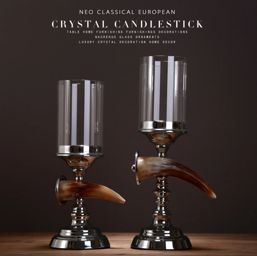 Хрустальный подсвечник свадебный стеклянный маленький скандинавский Декор для