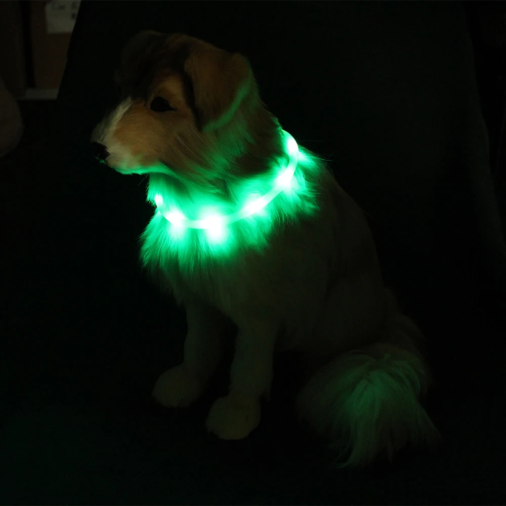 Мигающий светодиодный ошейник безопасности для собак USB перезаряжаемый