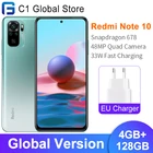 Глобальная версия Смартфон Xiaomi Redmi Note 10, 4 Гб ОЗУ, 128 Гб ПЗУ, Восьмиядерный процессор Snapdragon 678, 48MP Quad Camera, аккумулятор 5000 мАч