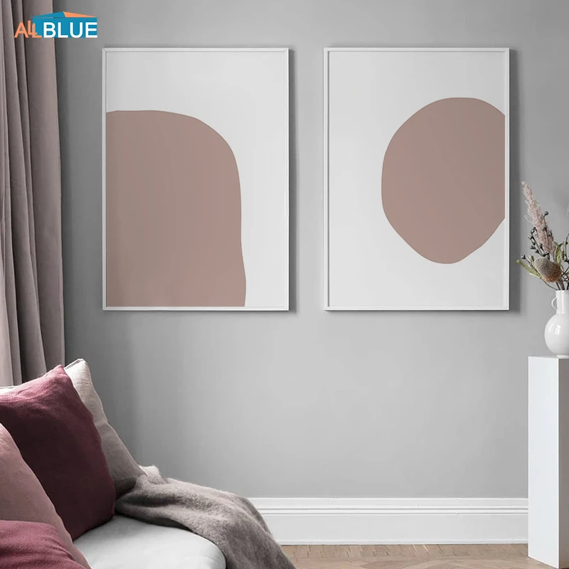 Абстрактное холстовое цветовое блокирование современного искусства настенная живопись нордические плакаты и печати фигуры изображения для гостиной минималистический декор дома.