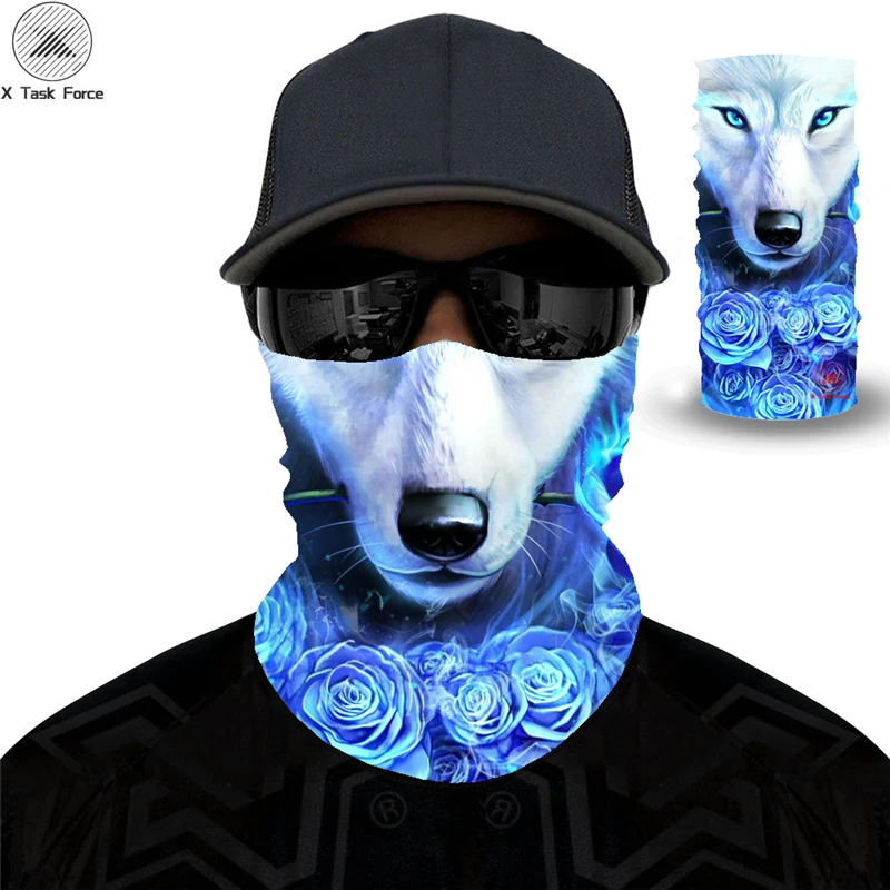 Новинка Дизайн 3D Печатный головной платок смешное животное лицо бандана