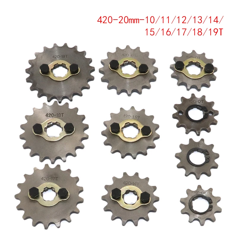 

420 20mm 10T 11T 12T 13T 14T 15T 16T 17T 18T 19T Engine Sprocket for motorcycle ATV Dirt Pit Bike Go Kart 4 Wheeler Quad